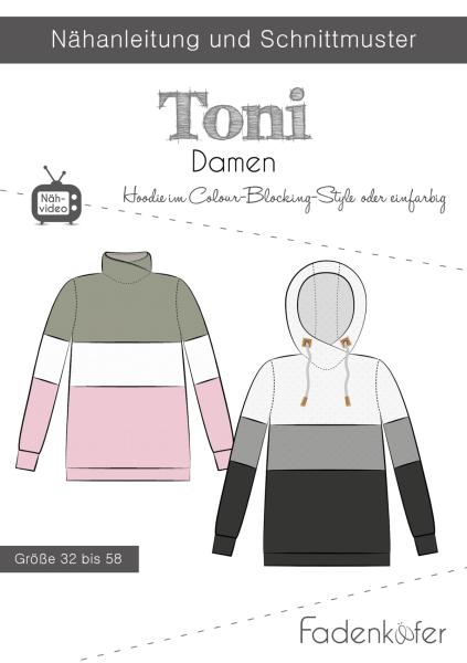 Papierschnittmuster Damenhoodie Toni - Fadenkaefer